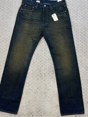Levis Men 501 Original Fit Jeans Straight Leg Button Fly 32X32 Dark Wash Levi’s